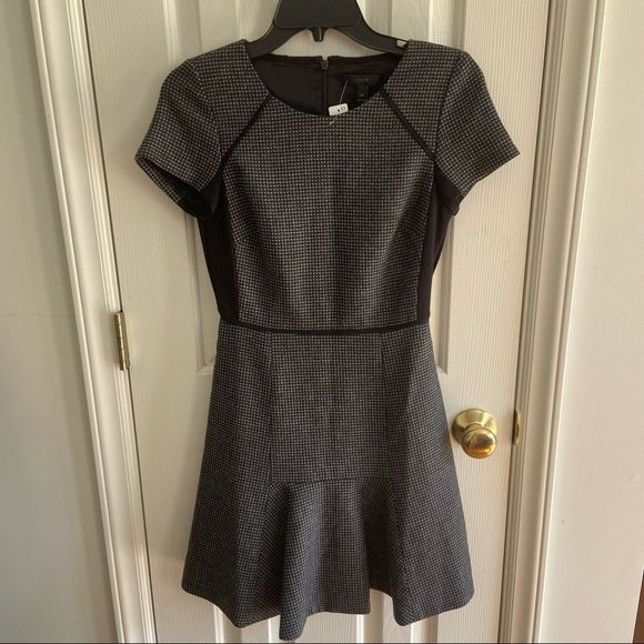 J Crew Checkered Flutter Dress wool blend F5923 - Picture 4 of 13